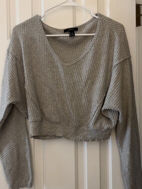 Grey Forever 21 Long Sleeve Sweater Top